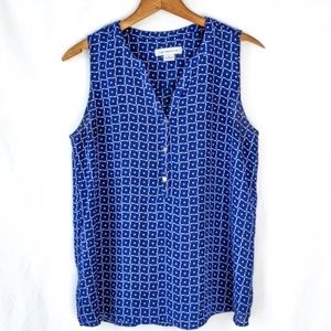 Liz Claiborne Blue Print Dress Tank Top, sz: S